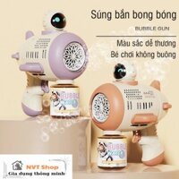 Súng bong bóng xà phòng, máy bắn bong bóng,thổi bong bóng xà phòng phi hành gia dễ thương có đèn tặng kèm lọ xà phòng