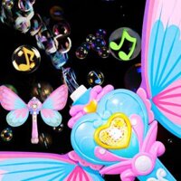 Súng gậy thổi bong bóng xà phòng phép thuật cánh tiên ông già noel kèm pin và nước bong bóng