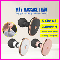 Súng massage cầm tay 5 chế độ rung, máy massage cổ vai gáy mini cầm tay 1 đầu đấm bóp giảm đau nhức hiệu quả