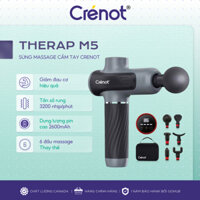 Súng massage cầm tay cao cấp Crenot Therap M5 Máy massage gun mini cây mát xa toàn thân đấm bóp lưng matxa cổ vai gáy
