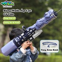 Súng Nước Áp Lực Cỡ Lớn Cá Mập, Hà Mã Dung Tích Lớn 2L - Súng Nước Nhiều Nòng Nhiều Chế Độ Bắn - Đồ Chơi Mùa Hè Cho Bé