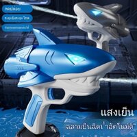 Súng Nước Cá Mập Điện Hoàn Toàn Tự Động Chiếu Sáng Bắn Bắn Trẻ Em Chơi Nước Mùa Hè Nổ Súng Nước