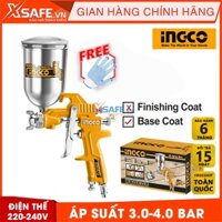 Súng phun sơn INGCO ASG4042 - Súng phun sơn đầu phun tiêu chuẩn 1.5mm, áp suất 3.0-4.0 bar, thể tích bình nhôm 400cc