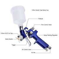 SÚNG Phun Sơn MINI H-2000 HVLP ĐẦU PHUN 1.0mm Cho Xe Hơi BÌNH CHỨA 125CC BẰNG NHỰA