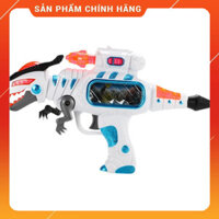 Súng pin đồ chơi có đèn và nhạc hình dáng khủng long MZ 5, đồ chơi vận động vui nhộn cho bé trai có kèm pin