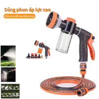 Súng Xịt Nước Áp Suất Cao Rửa Xe Hơi + Bình Xịt Bọt Chuyên Dụng