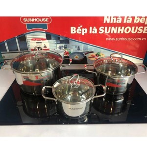 Nồi Sunhouse SH888 (SH-888) - Bộ 3 nồi Inox cao cấp