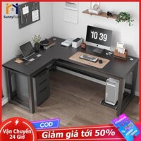 SUNNY Bàn làm việc Bàn học chữ L   Mặt Gỗ Rộng Rãi  - đặt 2 góc trái phải 140x100x75cm