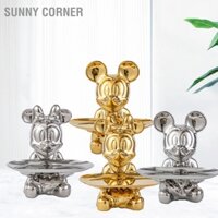 Sunny corner Tượng Chuột Khay Điêu Khắc Động Vật Đĩa Mạ Điện Công Suất Lớn Dễ Dàng Bảo Trì Hình Giá Đỡ Bát Cho Gia Đình