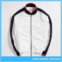 [SUNNY FASHION] Áo khoác dù nam Hàn Quốc siêu nhẹ màu trắng phối tay đen
