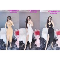 [Sun's Lady] Đầm body dài cổ yếm xẻ tà