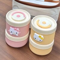 [Sưởi ấm lò vi sóng] Hộp cơm trưa cách nhiệt Hello Kitty Hộp cơm trưa chống rò rỉ bằng thép không gỉ 316 có nắp đậy Hộp cơm trưa di động cho nhân viên văn phòng Hộp cơm trưa di động