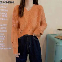 SUOMENG áo len cardigan áo khoác cardigan Dễ thương Fashion Hàn Phong Comfortable WLQ2480F1C 35Z240828