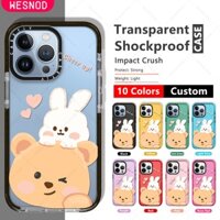 Suốt Dày suốt chống sốc dẻo Mềm silicon Siêu lưng Mỏng Cho Ốp Điện Thoại Họa Tiết Hoạt Hình Gấu / Thỏ Kiểu Hàn Quốc Dễ Thương Cho  IPhone 13 15 14 Pro Max 11 12 Xs Xr X 7 8 Plus Se 20 22 Thời Trang TPU điện thoại trong nắp Cho ̂́ng đính va bẩn CaseTify