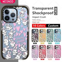 Suốt Dày suốt chống sốc dẻo Mềm silicon Siêu lưng Mỏng Cho Ốp Điện Thoại Hình Thỏ Và Trái Tim Cho  Iphone 13 Mini 15 14 Plus X Xs Xr 11 12 Pro Max 7 8 Se 20 22 Thời Trang TPU điện thoại trong nắp Cho ̂́ng đính va bẩn CaseTify