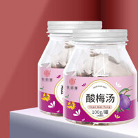 Súp mận chua Qiaoyuntang 100g/lon gói hình tam giác với Roselle, Osmanthus, mận đen, bạc hà và cam thảo