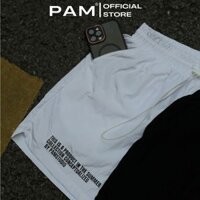 SUP SHORTS - Quần short gió nhăn 2 lớp lót lưới thoáng mát dây rút ống to form trên gối thời trang unisex L51 MÀU TRẮNG