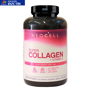 Viên uống đep da, đẹp tóc của Mỹ Super Collagen +C 250 viên Neocell USA