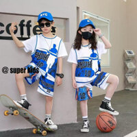 Super KIDS Thể Thao Trẻ Em Bé Trai Bóng Rổ Mặc Quần Áo Mùa Hè Trẻ Em Trung Và Lớn Nhanh Khô Áo Thun Mới Phù Hợp Với Thoáng Khí Bé Trai Mùa Hè