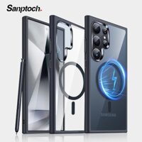[Super Mag] Ốp Điện Thoại Magneic Sang Trọng Sanptoch Cho Samsung Galaxy S24 Ultra Plus Kim Cương Trong Suốt Có Vỏ Silicon Mềm Cho Samsung S23 Vỏ Cứng PC Siêu Chống Sốc