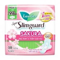 Super Slimguard Sakura Laurier 10 miếng (hương anh đào, có cánh)