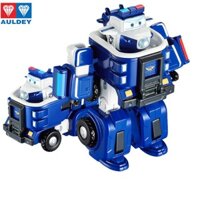 SUPER WINGS đội bay siêu đẳng Mô hình máy bay mini Cảnh Sát Paul ROBOT BIẾN HÌNH kết hợp xe cứu hộ nhỏ