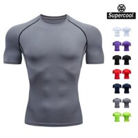 #SupercooL# Áo Giữ Nhiệt Thể Thao Nam Áo Thun Tập Gym Trơn Big Size Nhanh Khô Cao Cấp Co Giãn Cổ Tròn Ngắn Tay Vải Thoáng Thun Lạnh PE Co Mỏng Nhẹ Form Slimfit Chạy Bộ Chuyên Thể Dục Bóng Rổ Gym Bóng Đá Cầu Lông Nhiều Màu Xe đạp