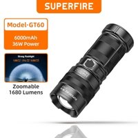 Superfire GT60 36W LED siêu sáng 1680 lumens + đèn pin mềm xhp90 USB ngoài trời