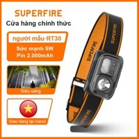 SUPERFIRE RT30 5W LED Sạc Đèn Pha Mạnh Mẽ Sáng Tầm Xa Đèn 2000mAh Đèn Pha Chống Thấm Nước Đèn Pin