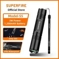 Superfire S5 3W Đèn Pin Mạnh Đèn Dài LED Nhà Siêu Sáng Chống Nước Ngoài Trời Di Động Đèn Pin Mini