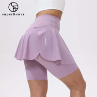 Superflower Plus Size Quần short tập Yoga nữ có túi Váy 2 trong 1 Hoàn hảo để chạy bộ Yoga Tennis Đi xe đạp ngoài trời