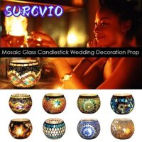 Surcvio Chân nến Đèn nến Quà tặng bữa tối Trang trí đám cưới Pháo hoa đầy màu sắc Trang trí nhà cửa Đế nến thủy tinh lãng mạn