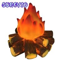 Surcvio Lửa Trại Ngọn Lửa Ánh Sáng, Nhựa Thực Tế Nhật Ký Giả Lửa Trại Đèn LED Sáng Tạo Giả Chạy Bằng Pin Giả Lửa Trại Trang Trí Tiệc