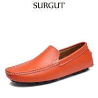 Surgut Thương Hiệu Bò Chia Da Nam Giày Đế Bằng Thương Hiệu Moccasin Nam Loafers Giày Lái Xe Thời Trang Giày Thường Ngày