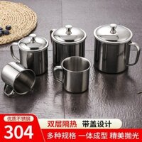 Sus304 Cốc Miệng Inox Có Nắp Cốc Mẫu Giáo Trẻ Em Cốc Nước Tùy Chỉnh Chữ