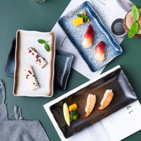 Sushi Plate Zi Creative Ceramic Plate Japanese Style Dinner Plate Japanese Restaurant Rectangular Plate Porcelain Plate Sushi Plate 0MNI