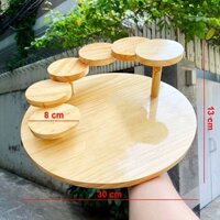 [SUSHI & SASHIMI] Khay gỗ bậc thang 6 tầng tròn trang trí | Khay gỗ cá hồi hải sản nhà hàng Nhật