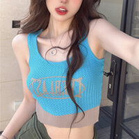 Suspender Tanks Nữ Mùa Hè Mới In Chữ Xe Tăng Ngắn