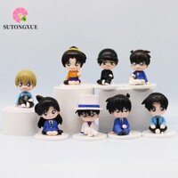 Sutongxue 8 Cái / bộ Nhân Vật Hành Động Thám Tử Lừng Danh Conan Phiên Bản Ngồi Q Thám Tử Lừng Danh Conan Hình Đồ Chơi, Đồ Trang Trí Ô Tô PVC 3D Kaitō Kiddo Thám Tử Lừng Danh Conan Bộ Sưu Tập Đồ Chơi Mô Hình