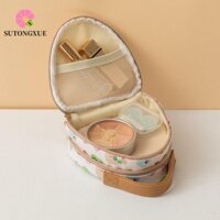 SUTONGXUE Hộp đựng mỹ phẩm SUTONGXUE Sumikkogurashi, Túi đựng đồ vệ sinh du lịch hình tam giác hai lớp phong cách Nhật Bản, Son môi chống nước nhẹ cầm tay Dụng cụ trang điểm