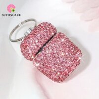 Sutongxue Hộp đựng thuốc dát kim cương giả, Hộp đựng thuốc sáng bóng Bling, Mặt dây chuyền túi Hộp đựng Vitamin Mini chống nước tinh tế tại nhà