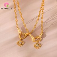 Sutongxue Mắt Quỷ Vòng Cổ, Vòng Cổ Mắt Quỷ Cổ Điển, Trang Sức Phóng Đại Hợp Thời Trang Tinh Tế Nữ Mặt Dây Chuyền Vòng Cổ Bé Gái