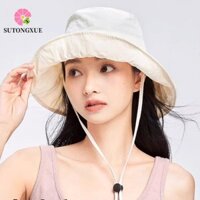 Sutongxue Mũ ngư dân sấy nhanh, Dây chống gió Mũ che nắng mát mẻ dễ chịu, Mũ đi bộ đường dài dành cho nữ Di động thoáng khí mỏng có thể gập lại Mũ lưu vực cắm trại