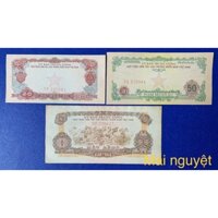 Sưu tầm ba tờ trong bộ 1963 : 1 đồng, 50 xu , 20 xu