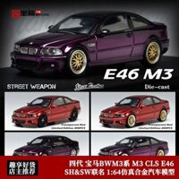 Sw & SH 1: 64 BMW E46 M3 Tím Đỏ Mô Phỏng Hợp Kim Xe Mô Hình Bộ Sưu Tập Đồ Trang Trí