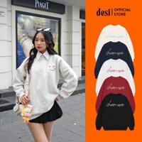 SW09 Áo Sweater Desi Nỉ Bông Hình Mặt Cười Unisex Form Rộng Oversize Cho Nam Nữ Local Brand