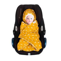 SWADDYL Baby Bunting Bag I Swaddle Blanket I Universal for Car Seat Graco Chicco Britax | Stroller | Baby Bed I Made in Europe (Mustard)