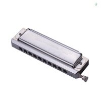 Swan Chromatic Harmonica 10 lỗ 40 tông màu Chìa khóa bạc C với hộp tinh tế