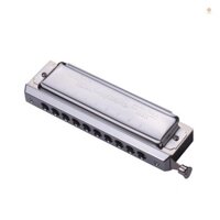 Swan Chromatic Harmonica 10 lỗ 40 tông màu Chìa khóa bạc C với hộp tinh tế