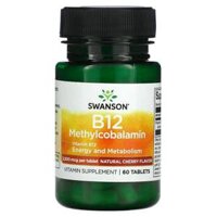 Swanson B12 Methylcobalamin Cherry 60 Tablets